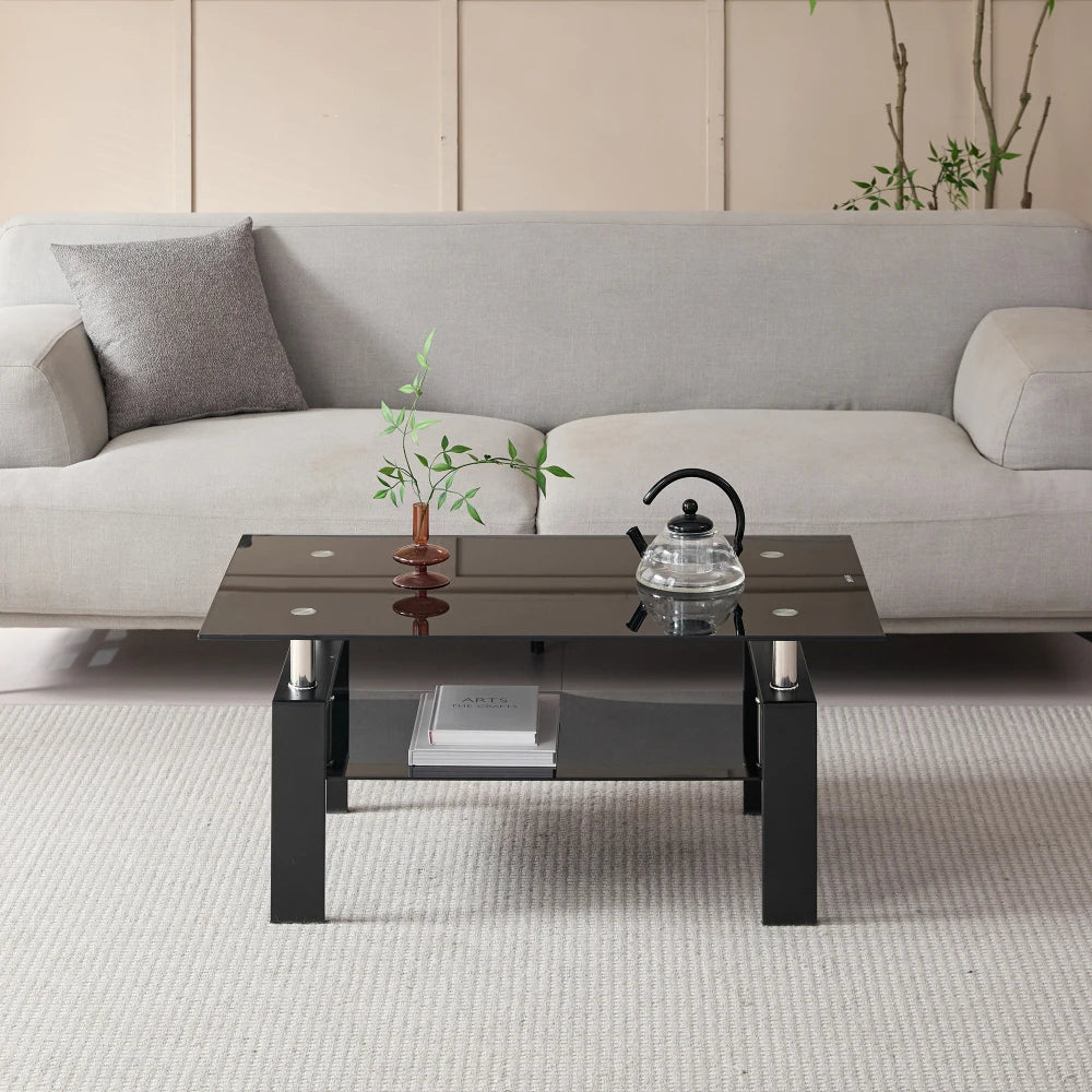Soffbord Tempererat Glas – Vit, Modern