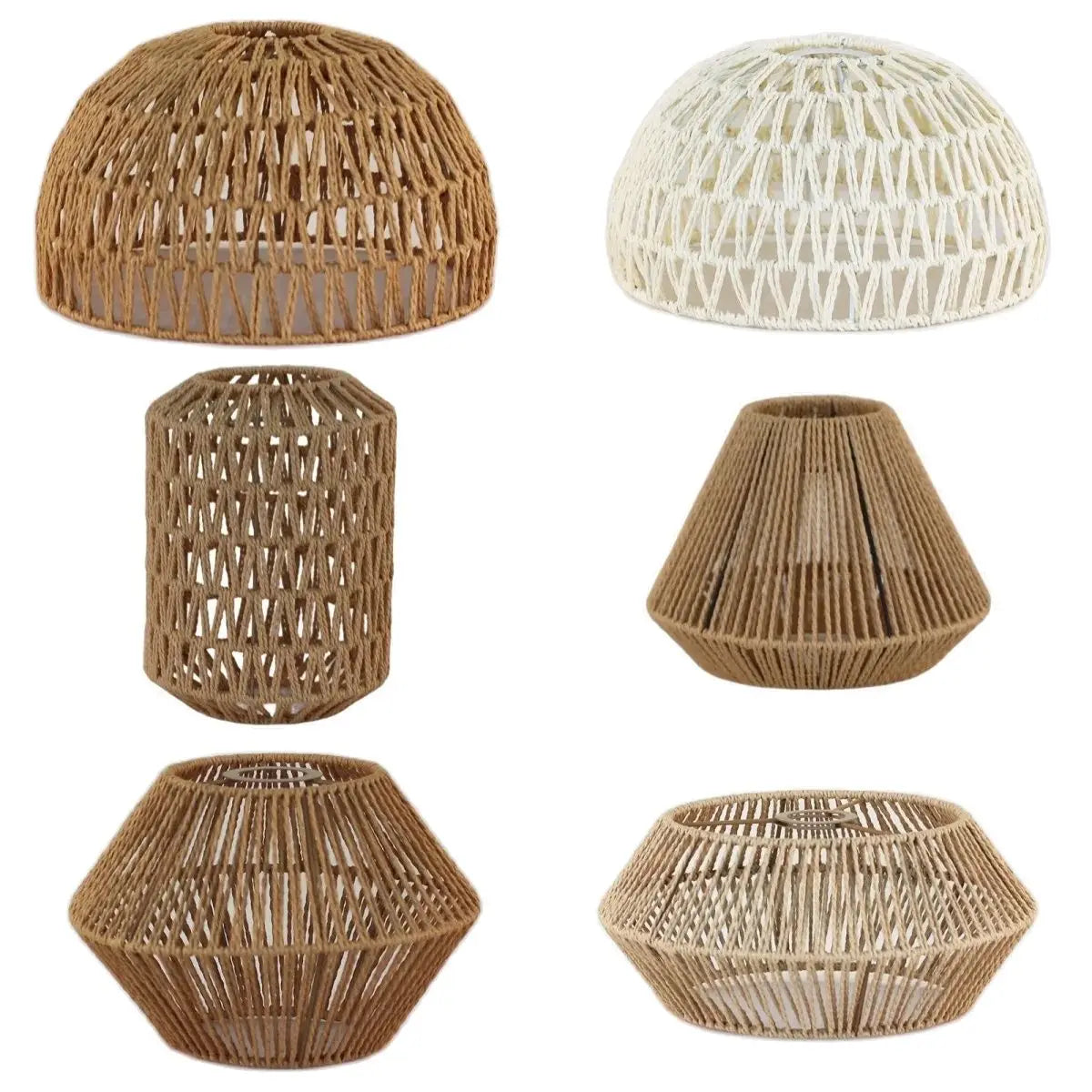 Handflätad Retro Papperslampskärm – Rattan Hänglampa Kafé & Hotell