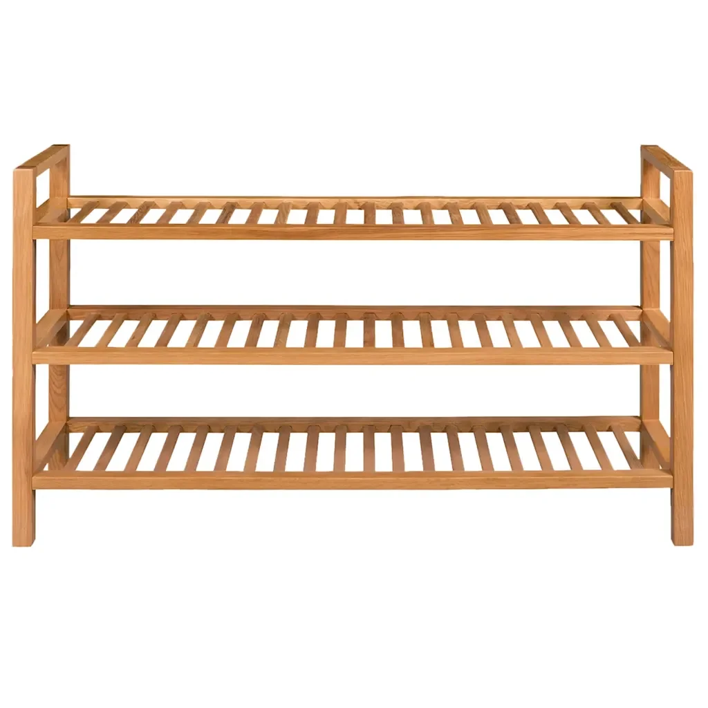 Skohylla 3 Hyllplan Massiv Ek 100×27×60 cm – Rustik Entré & Hall