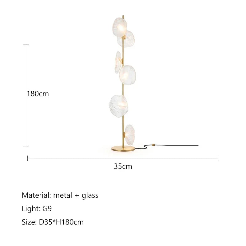 Nordisk Modern Glas Golvlampa LED – Hörn, Hotell & Vardagsrum