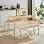 Industriellt Matbordsset – Bord & 2 Bänkar 110x60 cm
