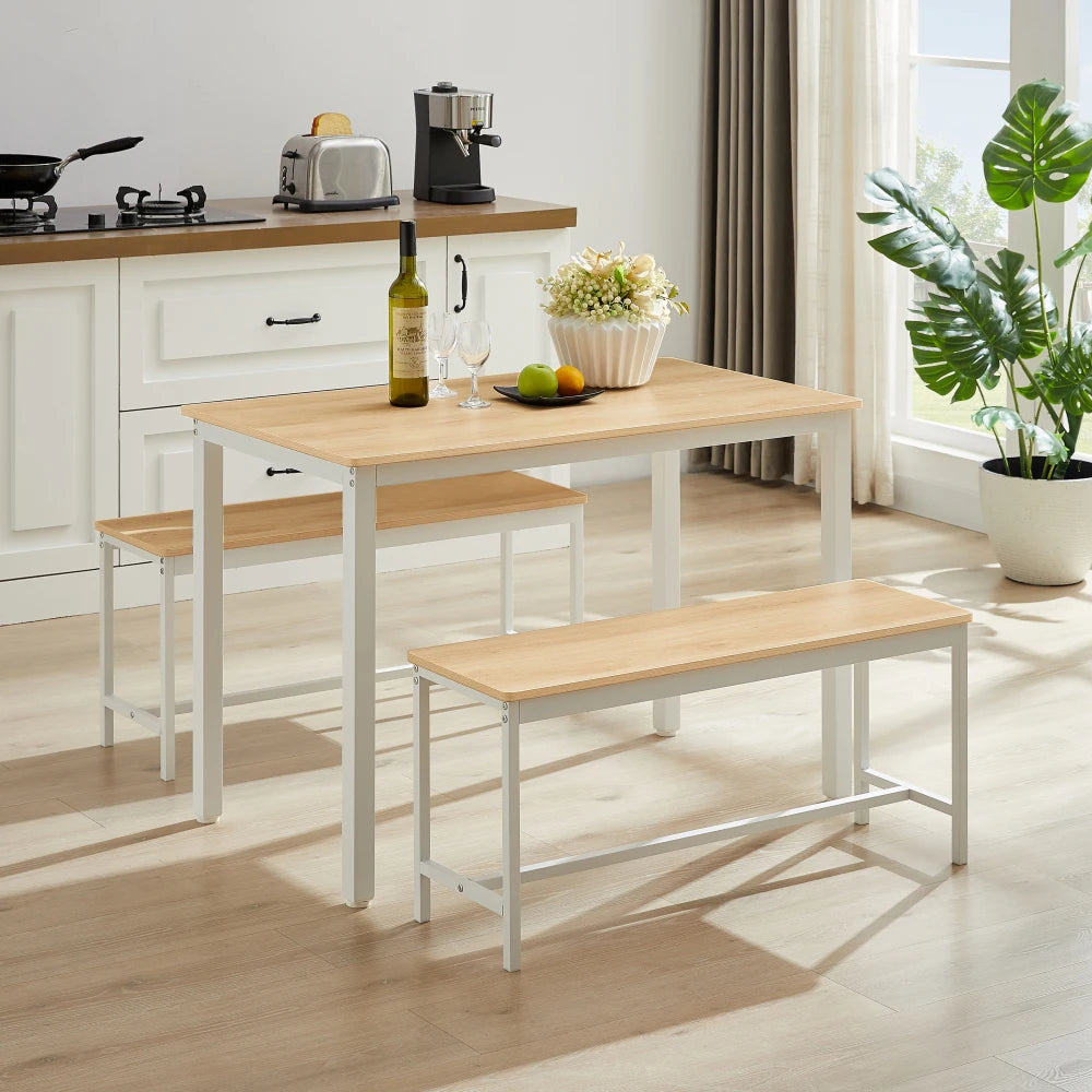 Industriellt Matbordsset – Bord & 2 Bänkar 110x60 cm