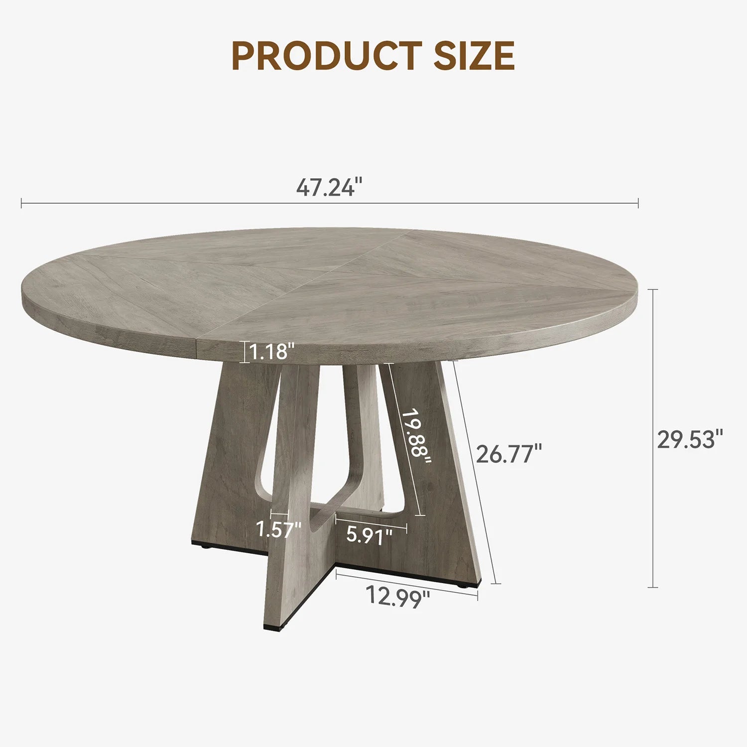 Runt Matbord 120 cm – Trä, 4-6 Pers