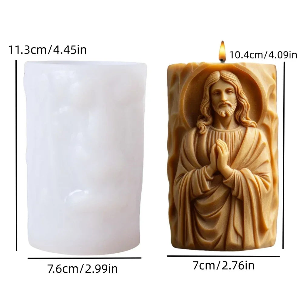 Påskformad Doftljussilikonform – Jesus & Kanin Resin Gjutform Hantverk