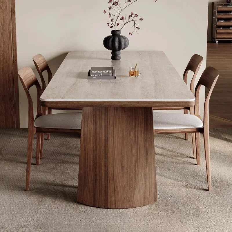 Lyxigt Matbord Sten & Trä 140-180 cm – Rektangulärt