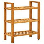 3-Hyllors Massiv Ek Skohylla 50×27×60 cm – Rustik 8 kg/Hylla Hallförvaring