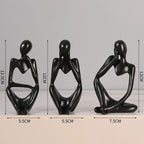 3-Pack Tänkarskulptur Abstrakt – Europeisk Minimalistisk Kontors & Bokhylldekor