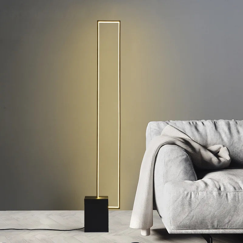 Nordisk Kvadratisk LED Golvlampa Dimbar – Modern Sovrum & Vardagsrum