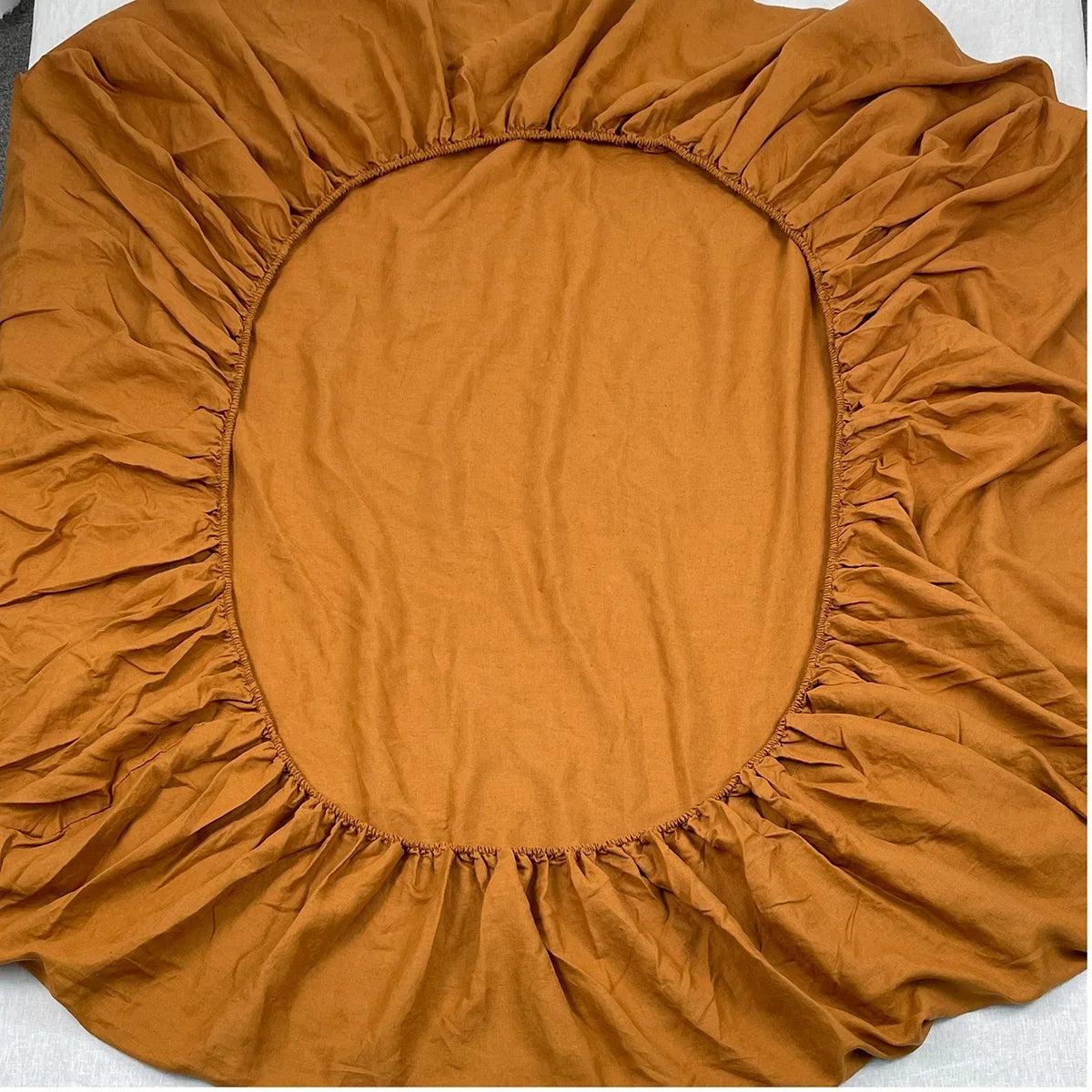Sängset i 100% linne – lyxiga linnelakan med dra-på-lakan och örngott, mjuka sängkläder för sovrum