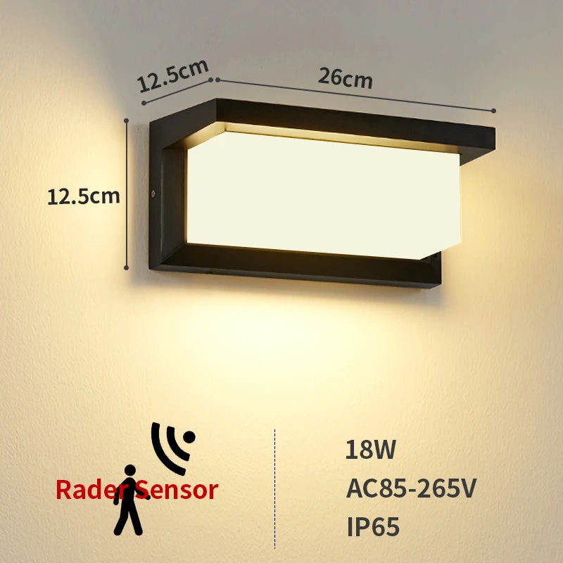 LED Utomhusvägglampa Radarsensor IP65 – Veranda 30W