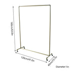 Guld Klädstell 45 kg Rullande 120×40×160 cm – 4 Bromsbara Hjul Butik & Sovrum