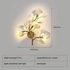 Lyxig Akryl Ginkgoblad Vägglampa – Nordisk LED Vardagsrum Bakgrundsvägg & Hall