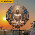 Buddha Staty Gyllene Lotussäte 25,5 cm – 360° Roterande Vindspelkrok