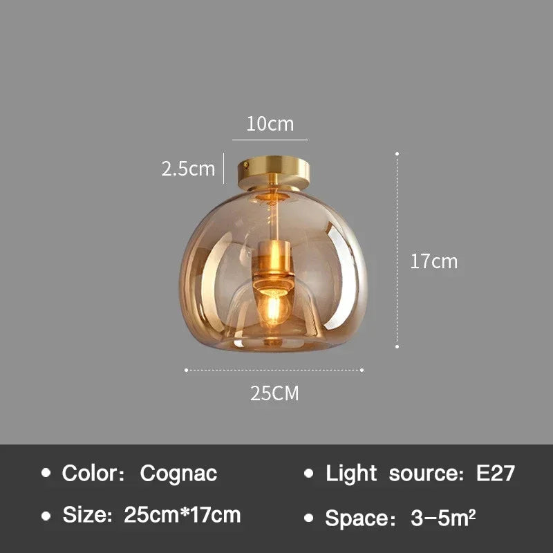 Nordisk Cognac Glas Taklampa LED – Minimalist Vardagsrum