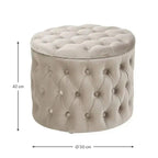 Rund Sittpuff i Sammet – Fotpall & Sittpall
