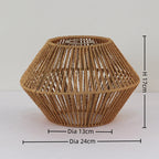 Handflätad Retro Papperslampskärm – Rattan Hänglampa Kafé & Hotell