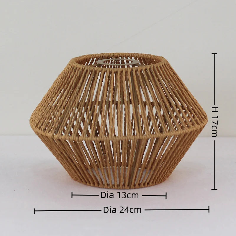 Handflätad Retro Papperslampskärm – Rattan Hänglampa Kafé & Hotell
