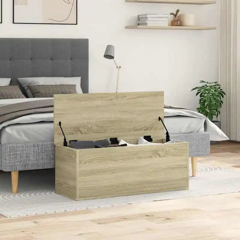 Förvaringskista Sonoma Ek 90×35×35 cm – Dekorativ Träkista Hemorganisering