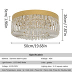 Kristall Takkrona Guld 40-50 cm – Lyxig Modern LED