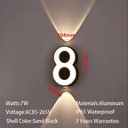 LED Vägglampa Siffra 7W IP65 – Aluminium Minimalism
