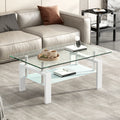 Soffbord Tempererat Glas – Vit, Modern