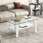 Soffbord Tempererat Glas – Vit, Modern