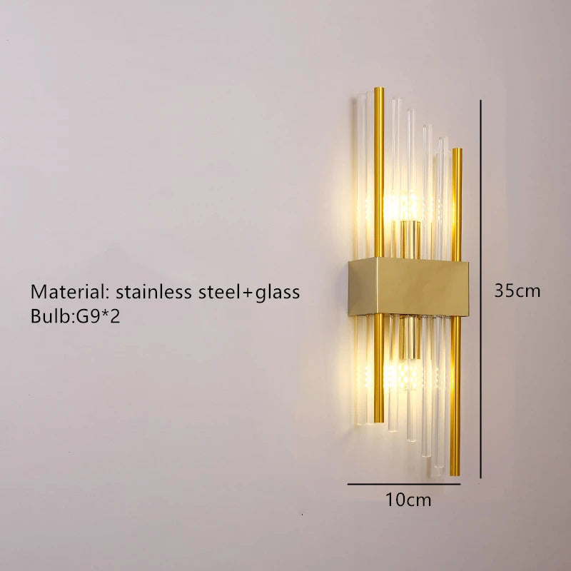 Ljuslyx Guld LED Vägglampa – Vardagsrum & Trappa