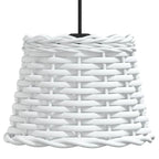 Vit Wicker Taktlampskärm Ø20×15 cm – Handgjord Naturlig Stil