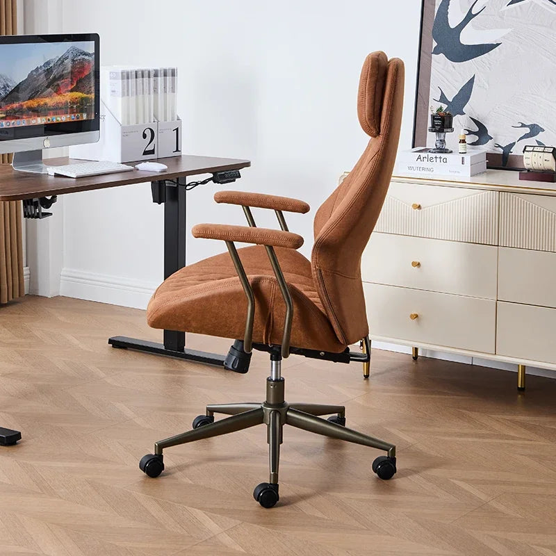 Reclinable Kontorsstol – Läder & Nackstöd