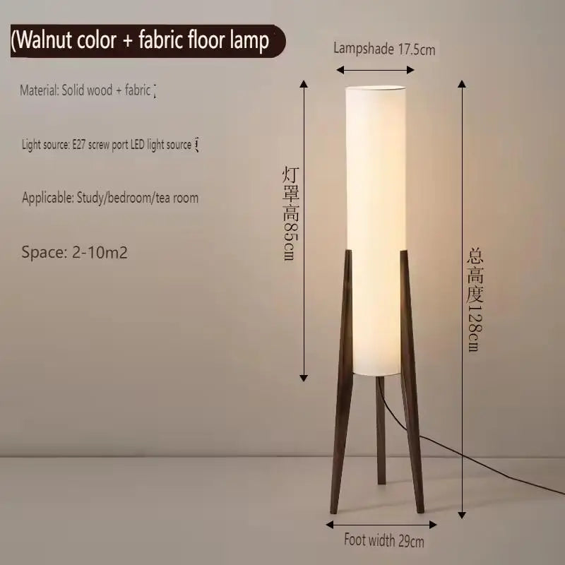 Nordisk Wabi-Sabi Trä Golvlampa – Hotell & Studierum