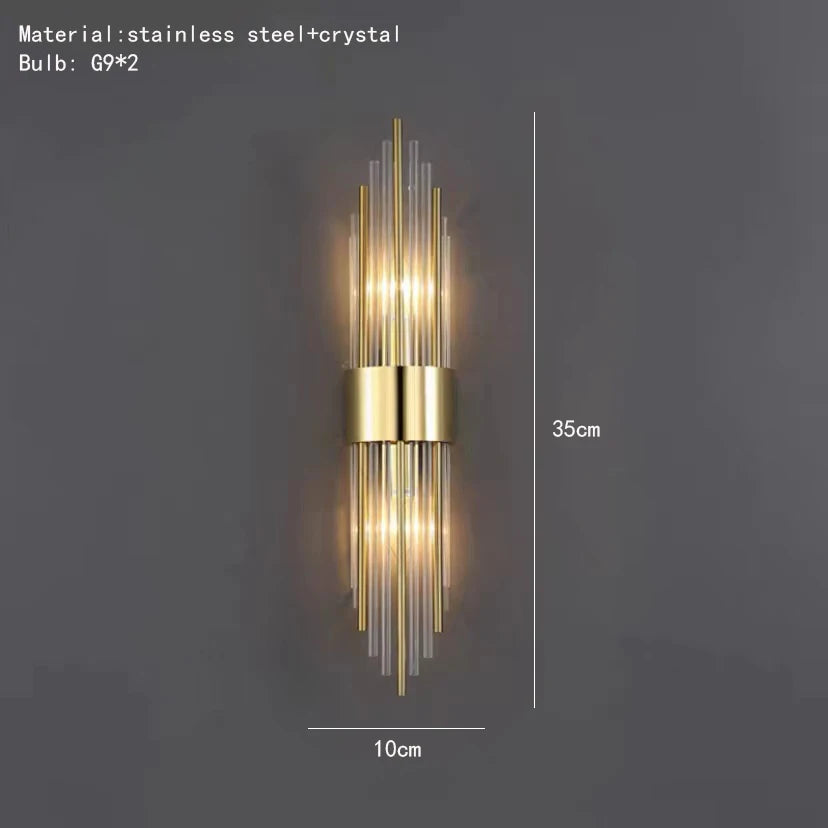 Ljuslyx Guld LED Vägglampa – Vardagsrum & Trappa