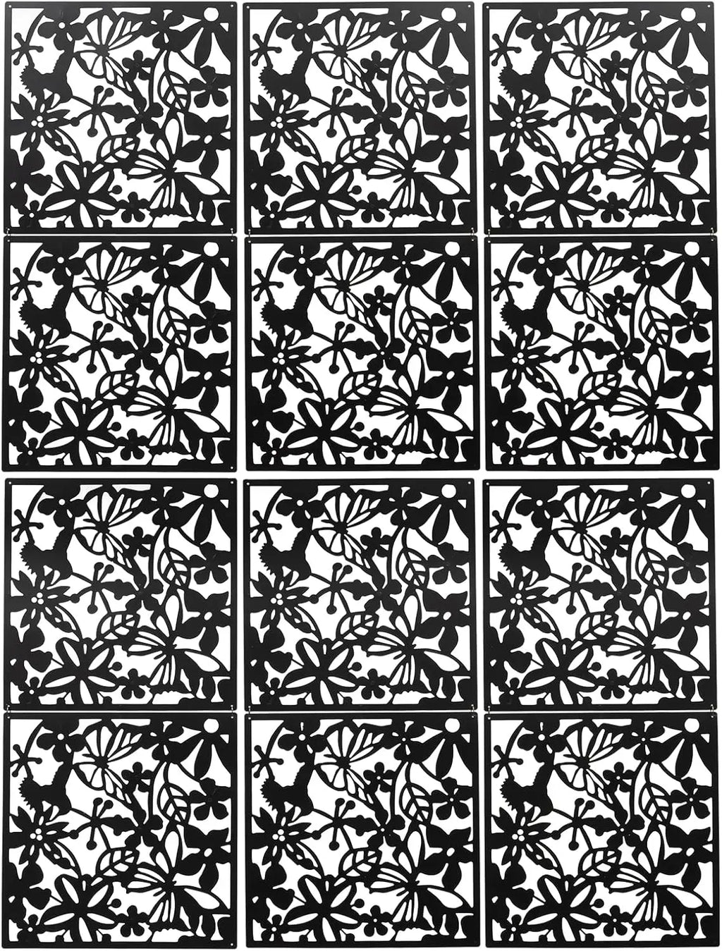 12-Panels Hängande Rumsavdelare Svart Fjäril – PP Privacy Väggpartition
