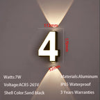 LED Vägglampa Siffra 7W IP65 – Aluminium Minimalism