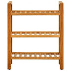 3-Hyllors Massiv Ek Skohylla 50×27×60 cm – Rustik 8 kg/Hylla Hallförvaring