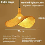 Japansk Wabi-Sabi Bambu Hänglampa – Rattan & Te-rum