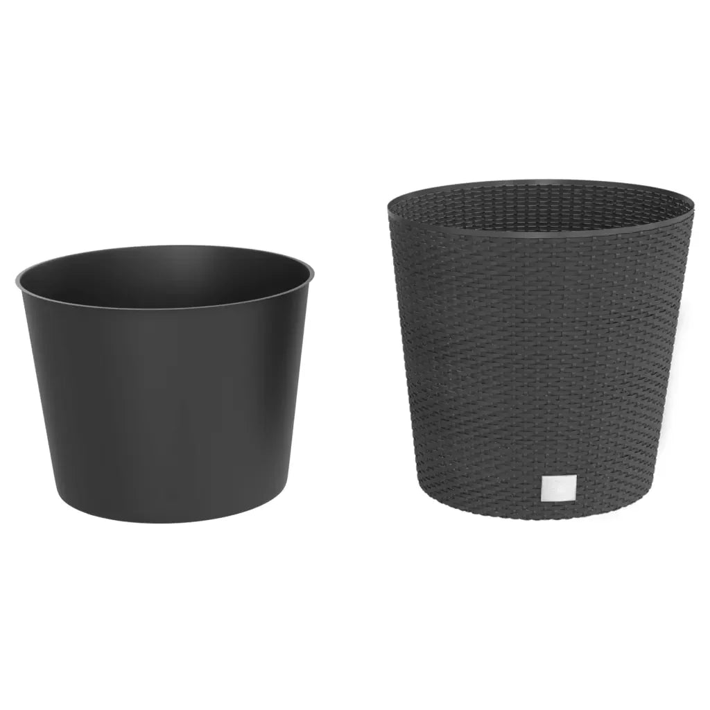 Upphöjd Blomkruka Rattan-look 40×37,5 cm – PP & Metallram Balkong & Altan