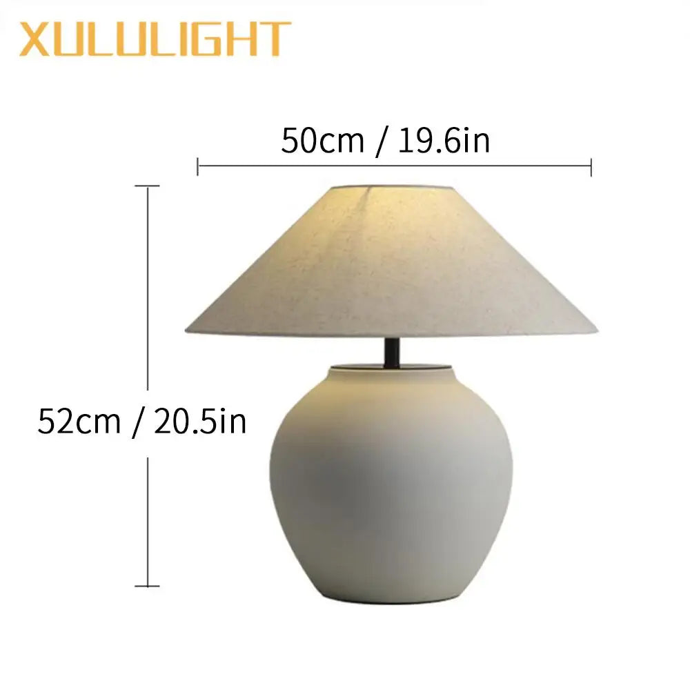 Wabi-Sabi Keramisk Bordslampa Svart – Japansk Retro