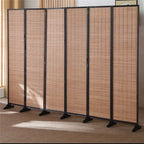 Vävd Bambu Rumsavdelare 6 Paneler – Vikbar Kafé & Hem Partition Boho