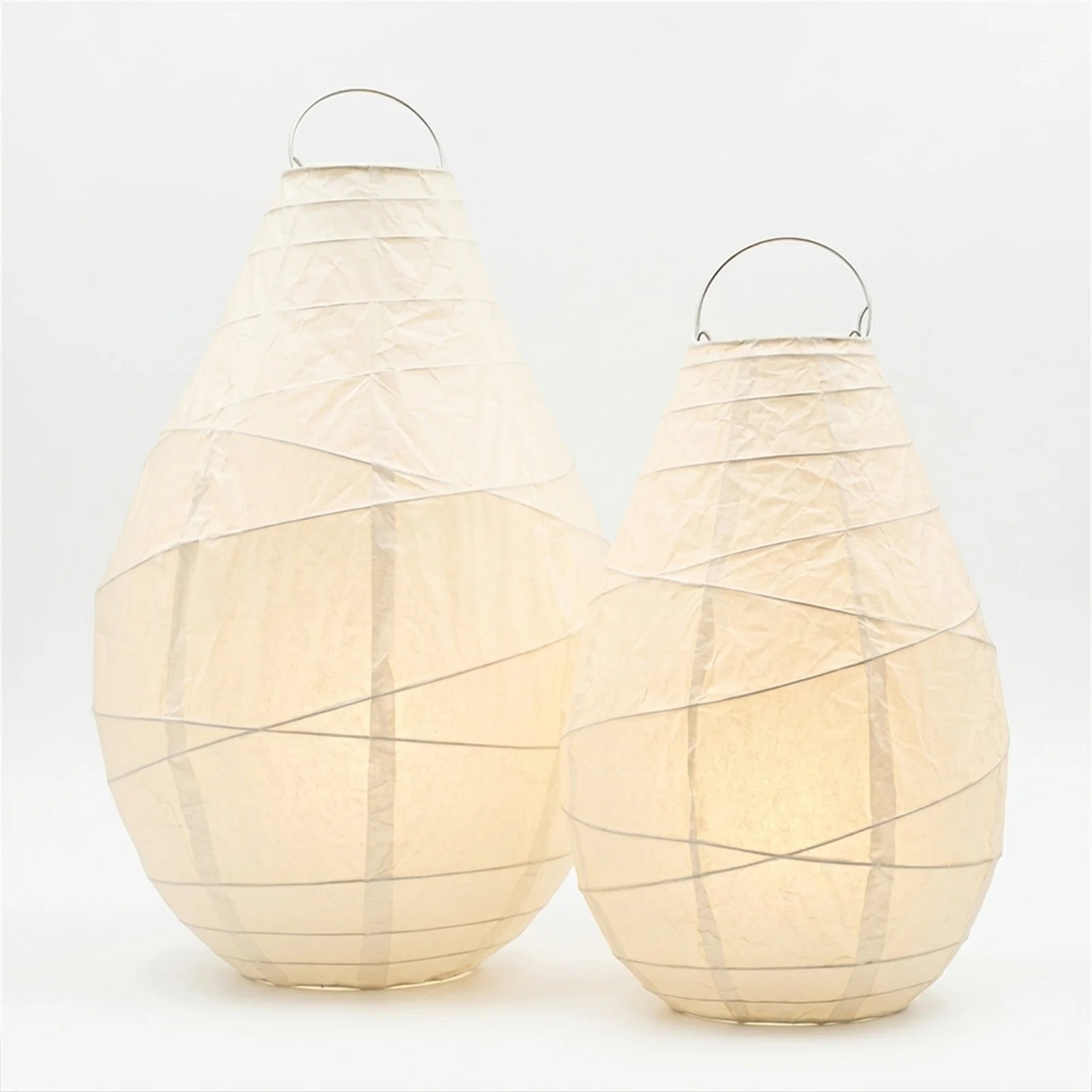2-Pack Vit Papperslampskärm Nordisk Droppe – Bordslampa & Hänglampa