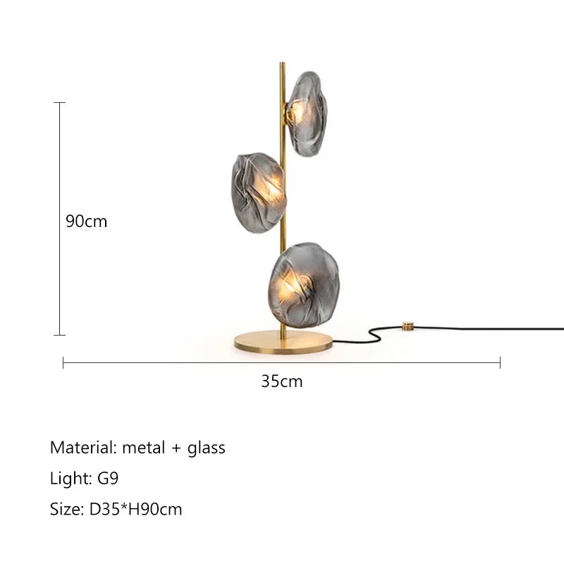 Nordisk Modern Glas Golvlampa LED – Hörn, Hotell & Vardagsrum