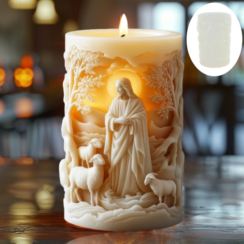 Påskformad Doftljussilikonform – Jesus & Kanin Resin Gjutform Hantverk