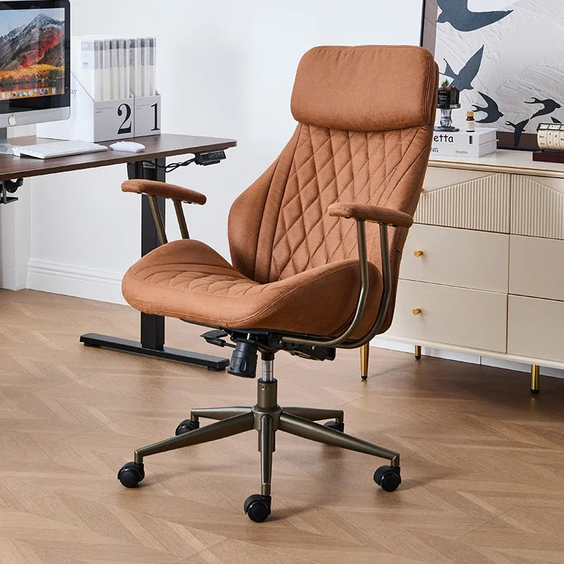 Reclinable Kontorsstol – Läder & Nackstöd