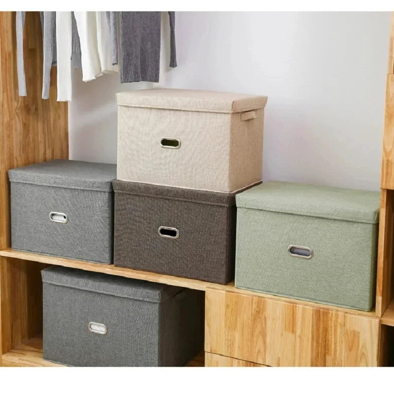 3-Pack Vikbara Förvaringskuber S M L Tvättbara – Lock Garderob & Barnrum
