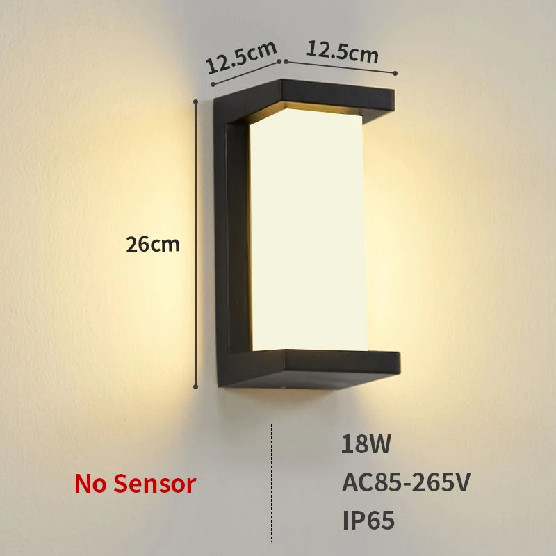 LED Utomhusvägglampa Radarsensor IP65 – Veranda 30W