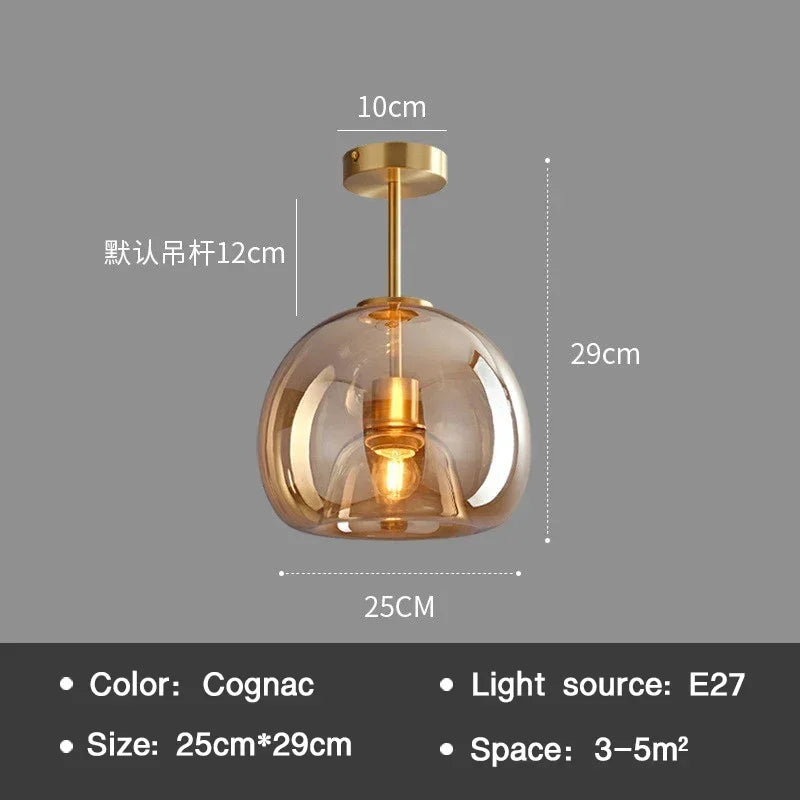 Nordisk Cognac Glas Taklampa LED – Minimalist Vardagsrum