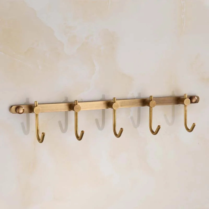 Mässing Antika Kaphooks 5 Krokar – Antika Badrumsbeslag Balkong & Hall