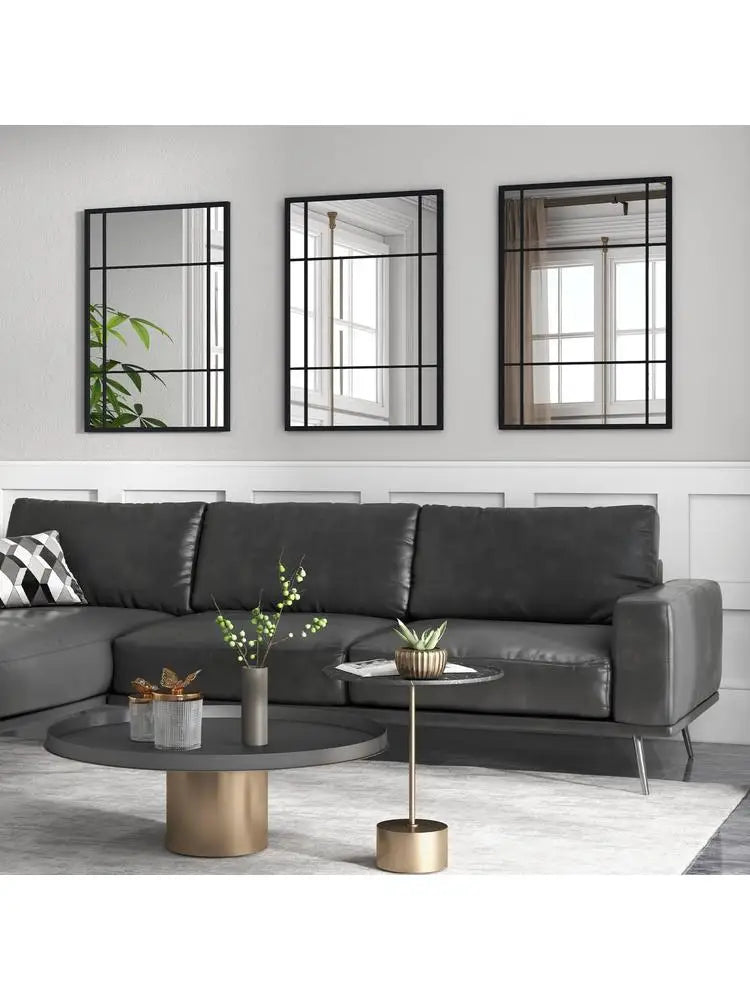 Rektangulär Väggspegel Metallram 100×70 cm – Dekorativ Hängspegel