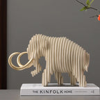 Kreativ Mammut Resin Skulptur – Abstrakt Randig Elefant Hemdekor