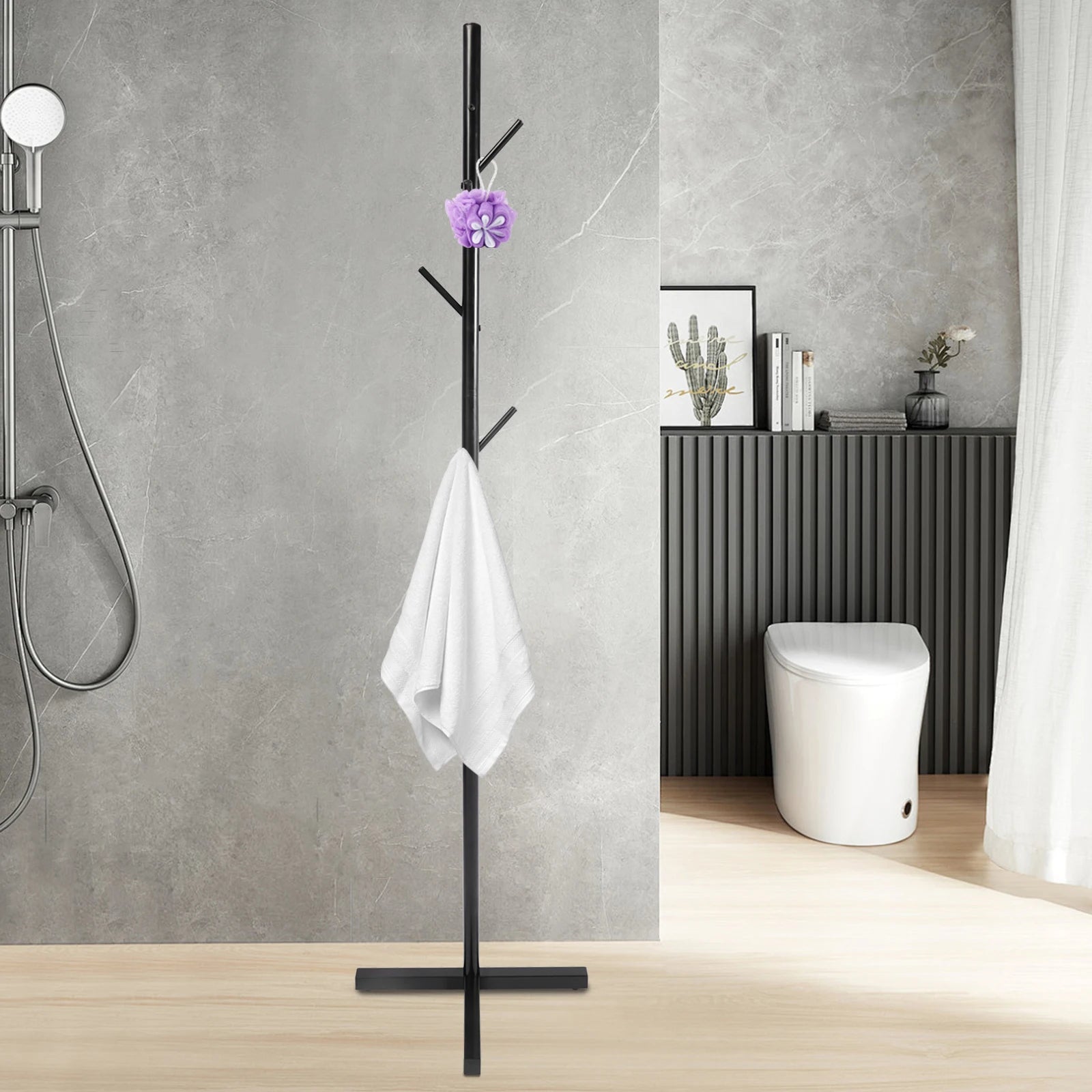 Fristående Kappstell 1,7 m 7 Krokar – Kläder, Hattar & Väskor Hall & Sovrum
