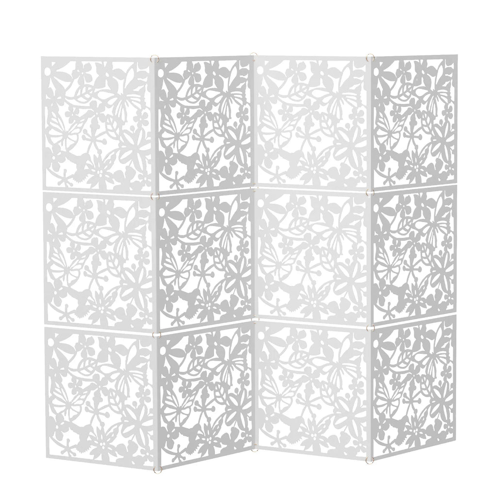 12-Pack Hängande Rumsavdelare PVC 40×40 cm – Fjäril Blomma Genombruten Paneler